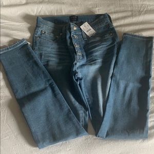 High rise skinny jeans - button fly